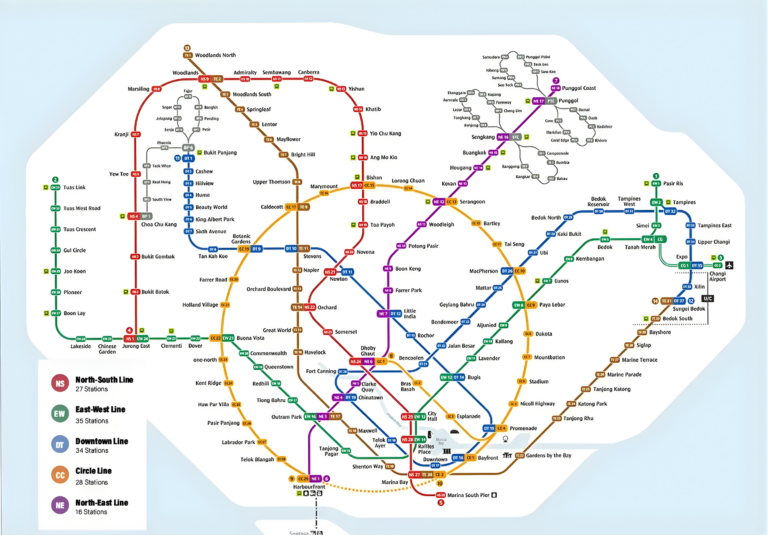 A picture guide location for MRT together with its stations that are near them.